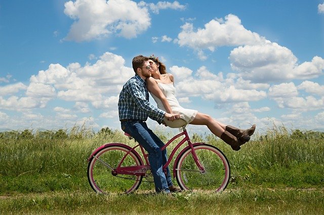 on a bike